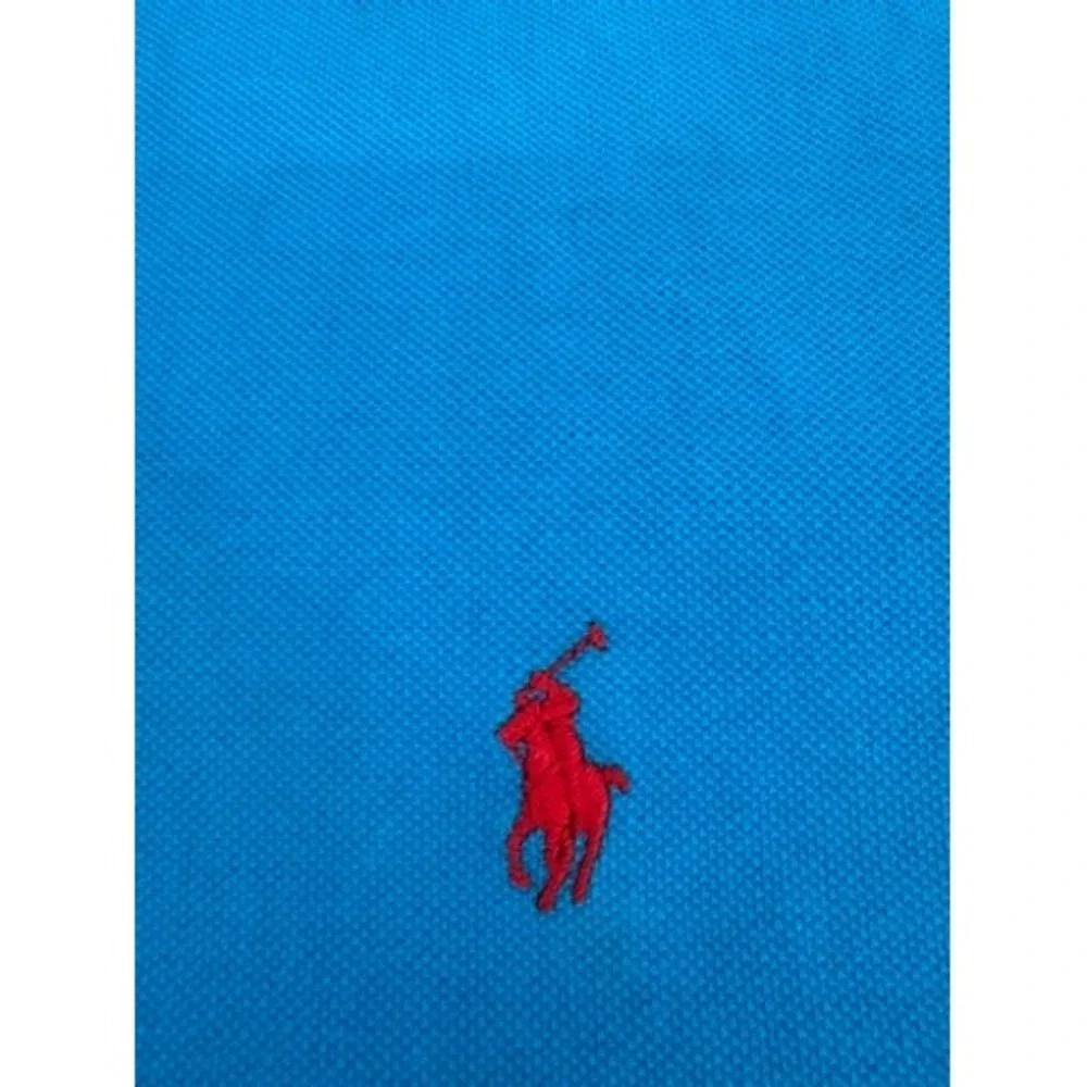 Polo Ralph Lauren Polo Shirt Mens 3XB Blue Red Pony Pique Cotton Preppy Golf